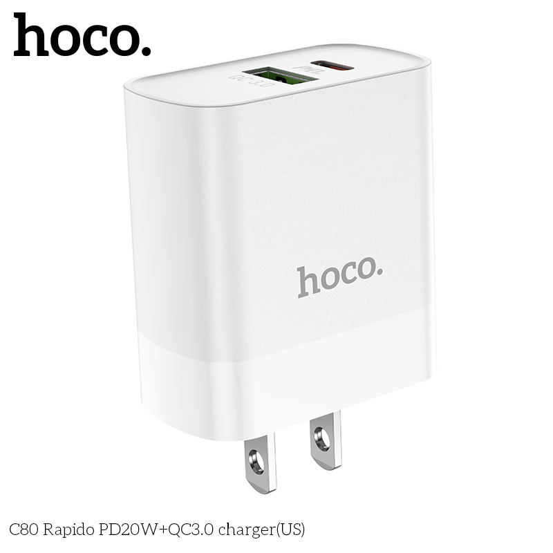 Cốc sạc nhanh Hoco C80 PD20W QC3.0